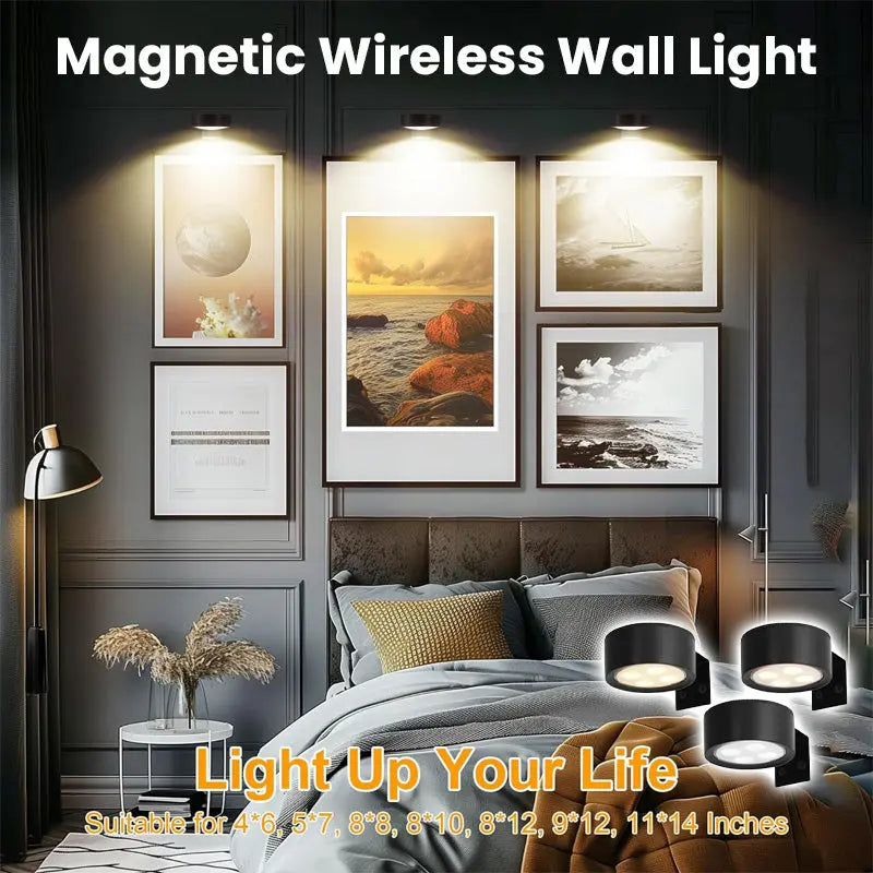 LumaFlex™ – Magnetisk Multifunktionell Trådlös Vägglampa (3-pack)