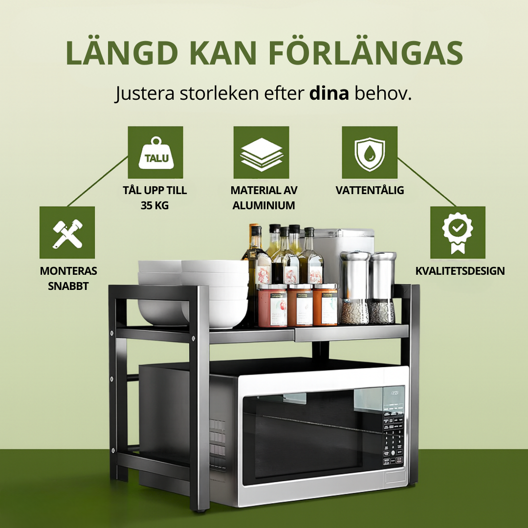 Kitchero™ – Justerbart mikrovågsställ som frigör köksyta