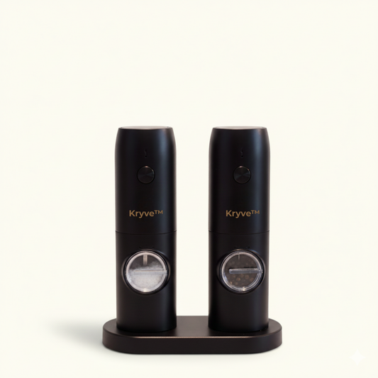 Kryve™ | Lyft din matlagning med detta elektriska salt- och pepparkvarnset—enkel smak inom räckhåll!
