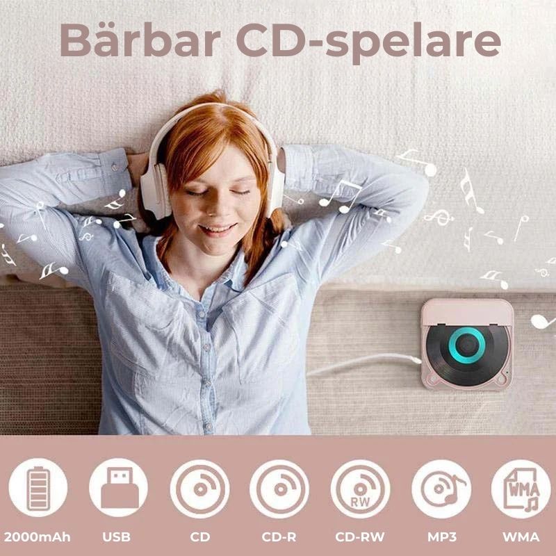 Bärbar CD-spelare med Bluetooth