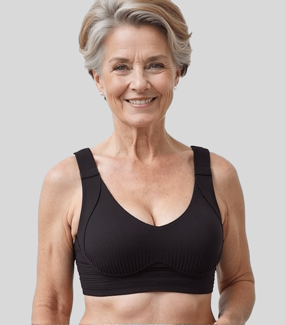 Ribbad push-up-bh med justerbara byglar för kvinnor