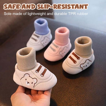 Söt björn första promenadskor Slip-on småbarnsskor