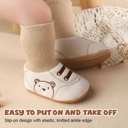 Söt björn första promenadskor Slip-on småbarnsskor