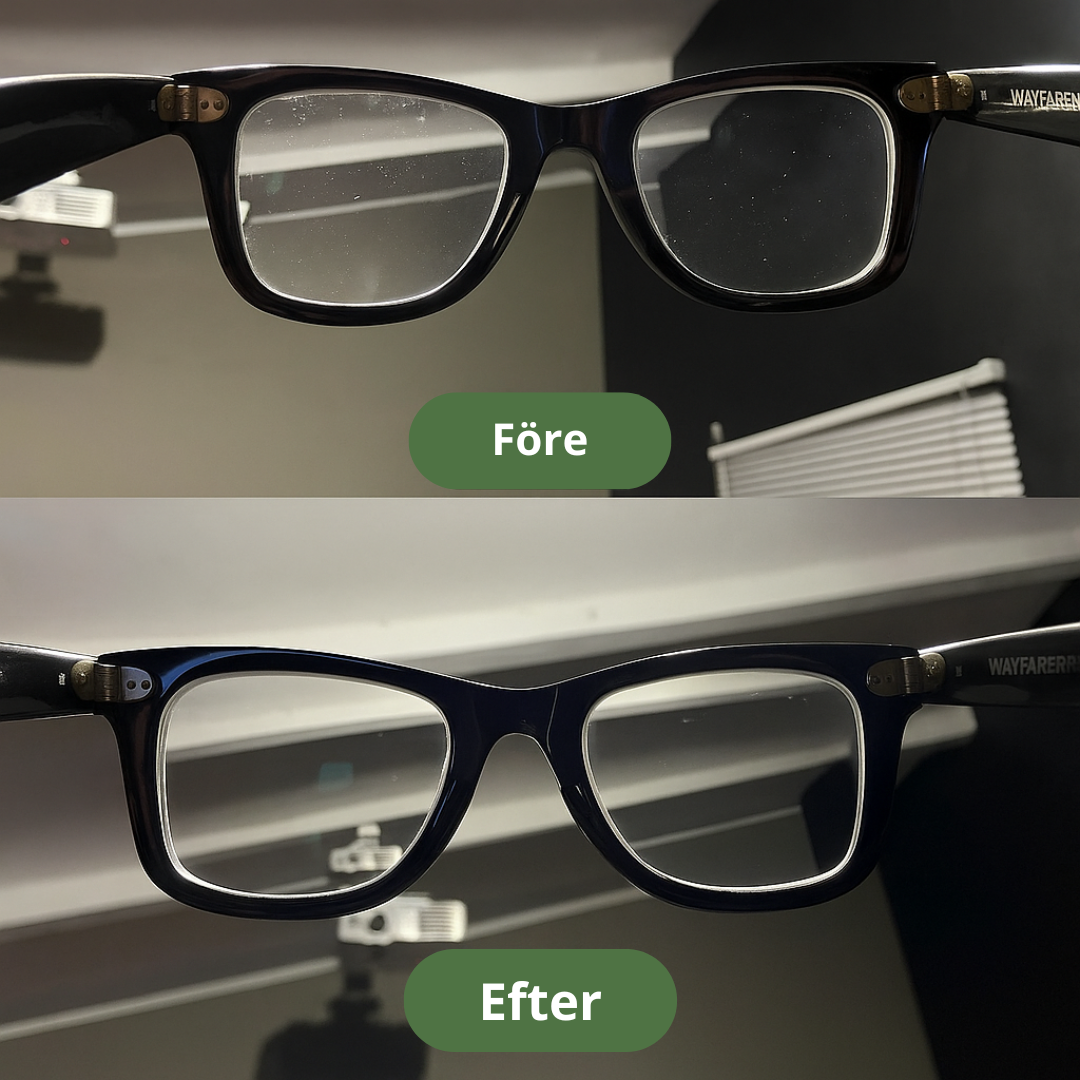 RenGlas™ – Kristallklara glasögon utan putsdukar & ränder