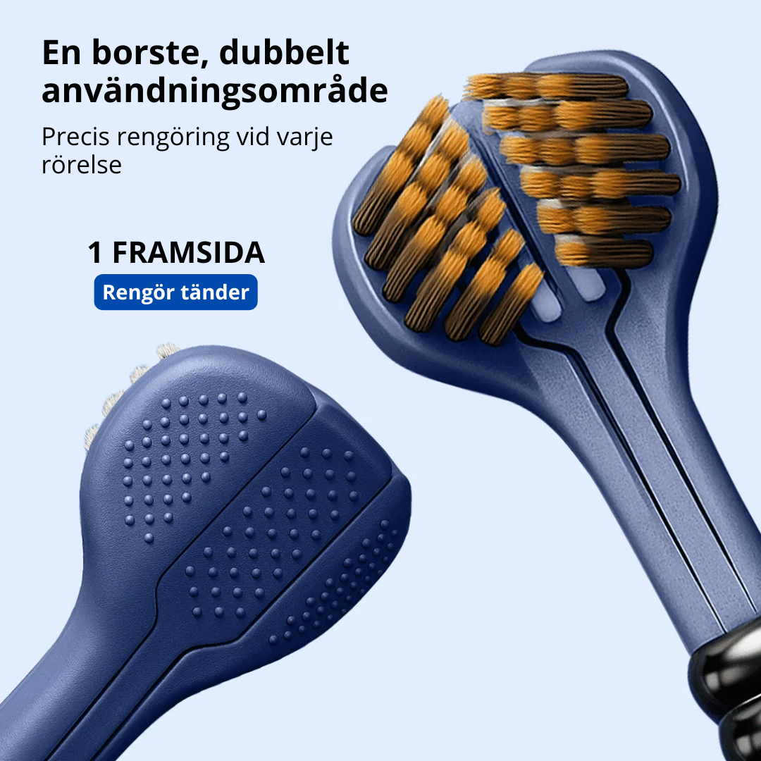TriClean™ – 3D TriBrush för total tandrengöring på halva tiden
